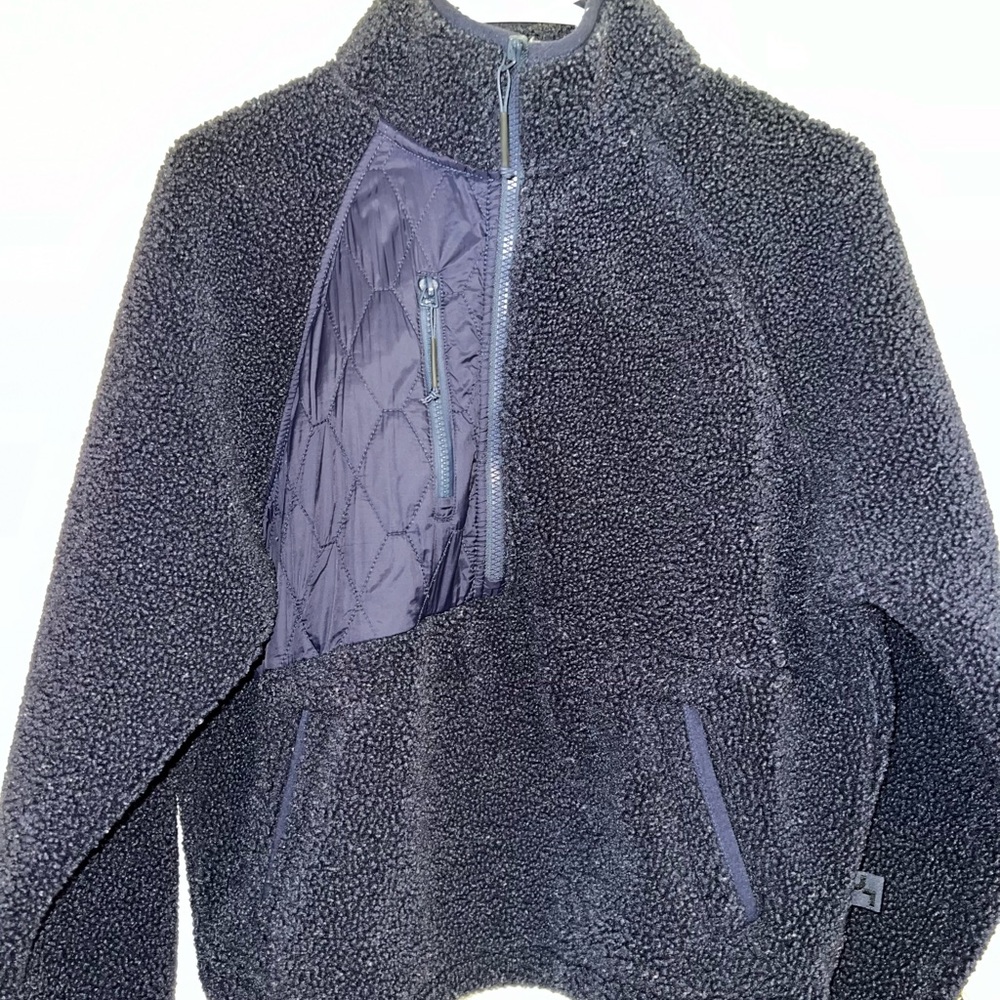 Navy Sherpa Pullover